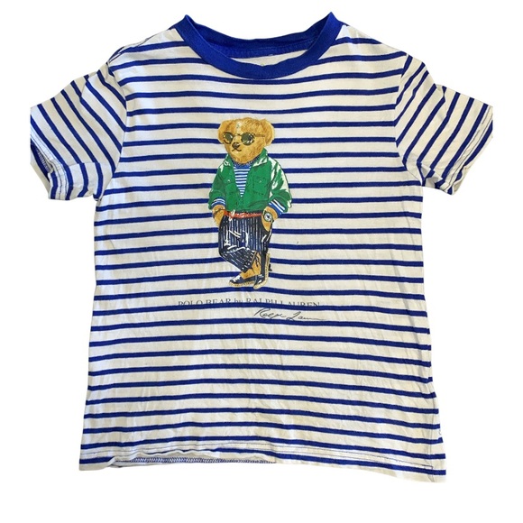 Ralph Lauren Other - Ralph Lauren • Kids • Blue and White Striped Tee with Bear Design